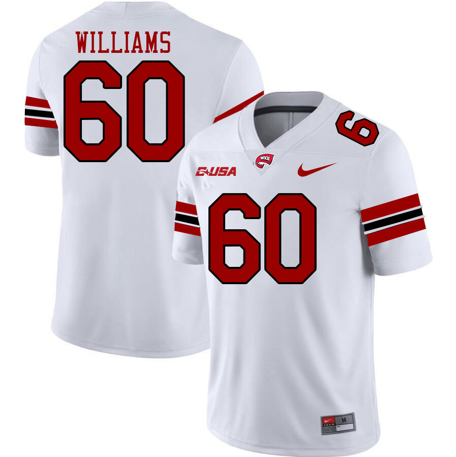 Western Kentucky Hilltoppers #60 Mason Williams College Football Jerseys Stitched Sale-White